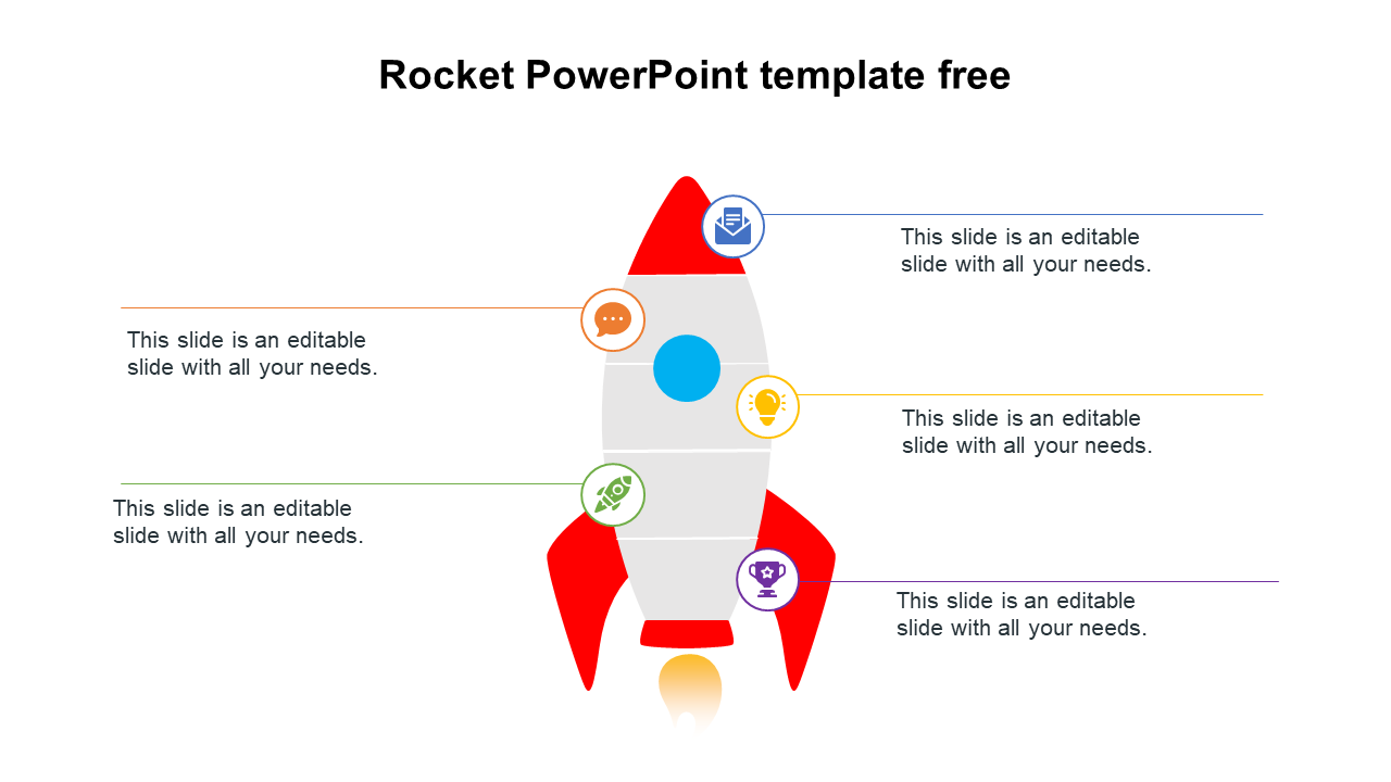 Multicolor Rocket PowerPoint Template Free Download